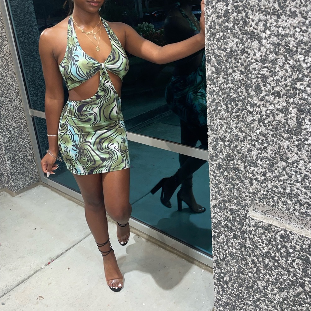 Green party dress